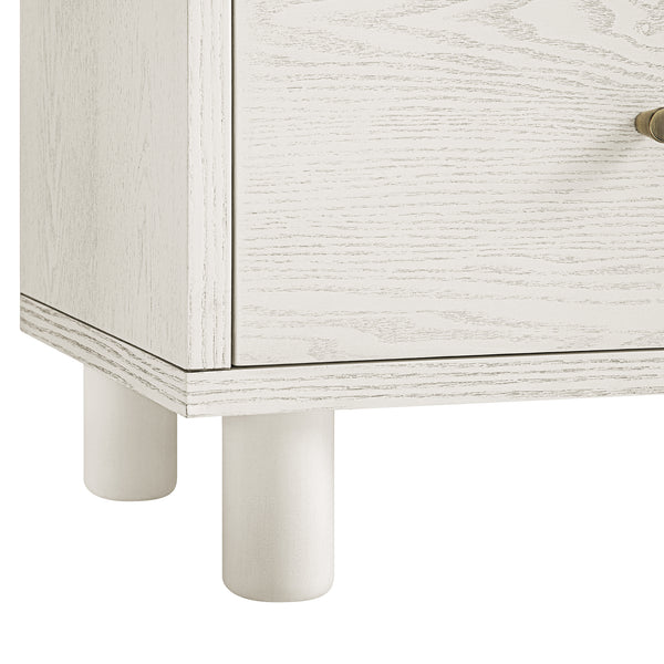 Maude 2 Drawer Bedside Table, Washed White Ash