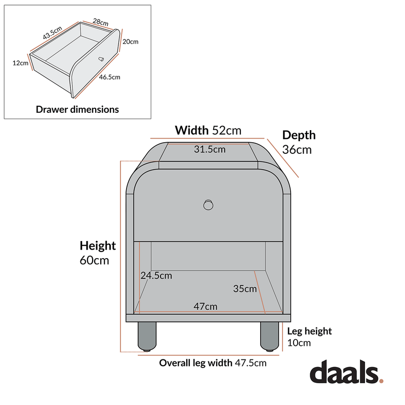Maude 1 Drawer Bedside Table, Muted Pistachio Ash with Raffia