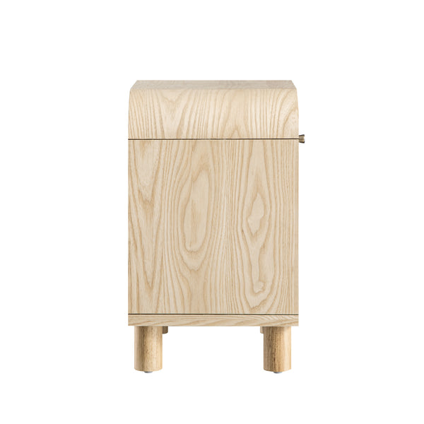Maude 1 Drawer Bedside Table, Natural Ash with Raffia