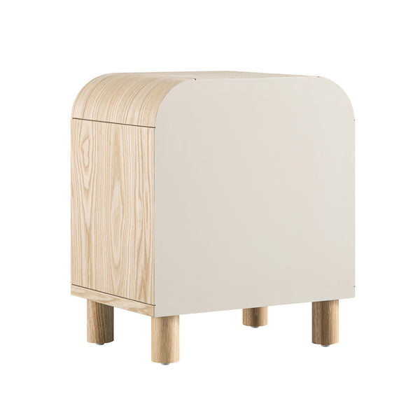 Maude 1 Drawer Bedside Table, Natural Ash with Raffia