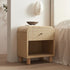 Maude 1 Drawer Bedside Table, Natural Ash with Raffia - daals