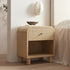 Maude 1 Drawer Bedside Table, Natural Ash with Raffia