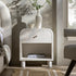 Maude 1 Drawer Bedside Table, Washed White Ash with Raffia - daals
