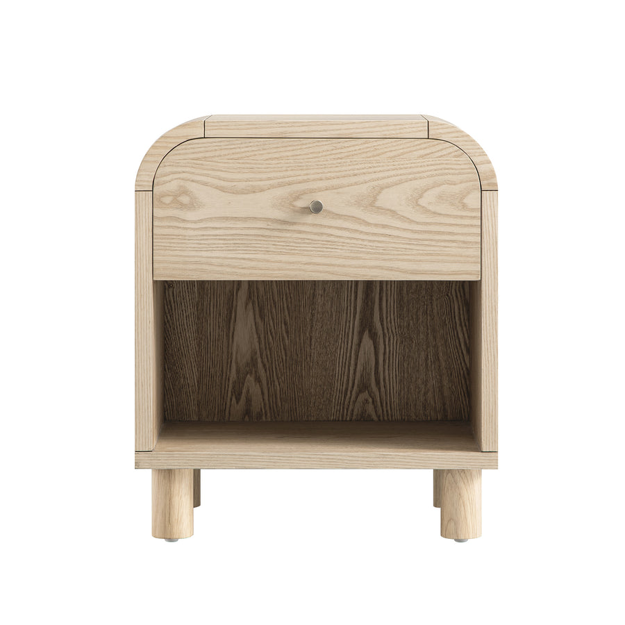 Maude 1 Drawer Bedside Table, Natural Ash