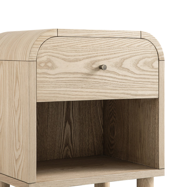 Maude 1 Drawer Bedside Table, Natural Ash