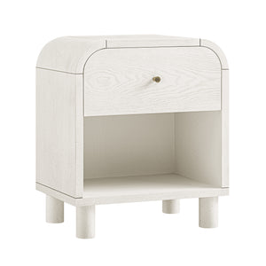 Maude 1 Drawer Bedside Table, Washed White Ash