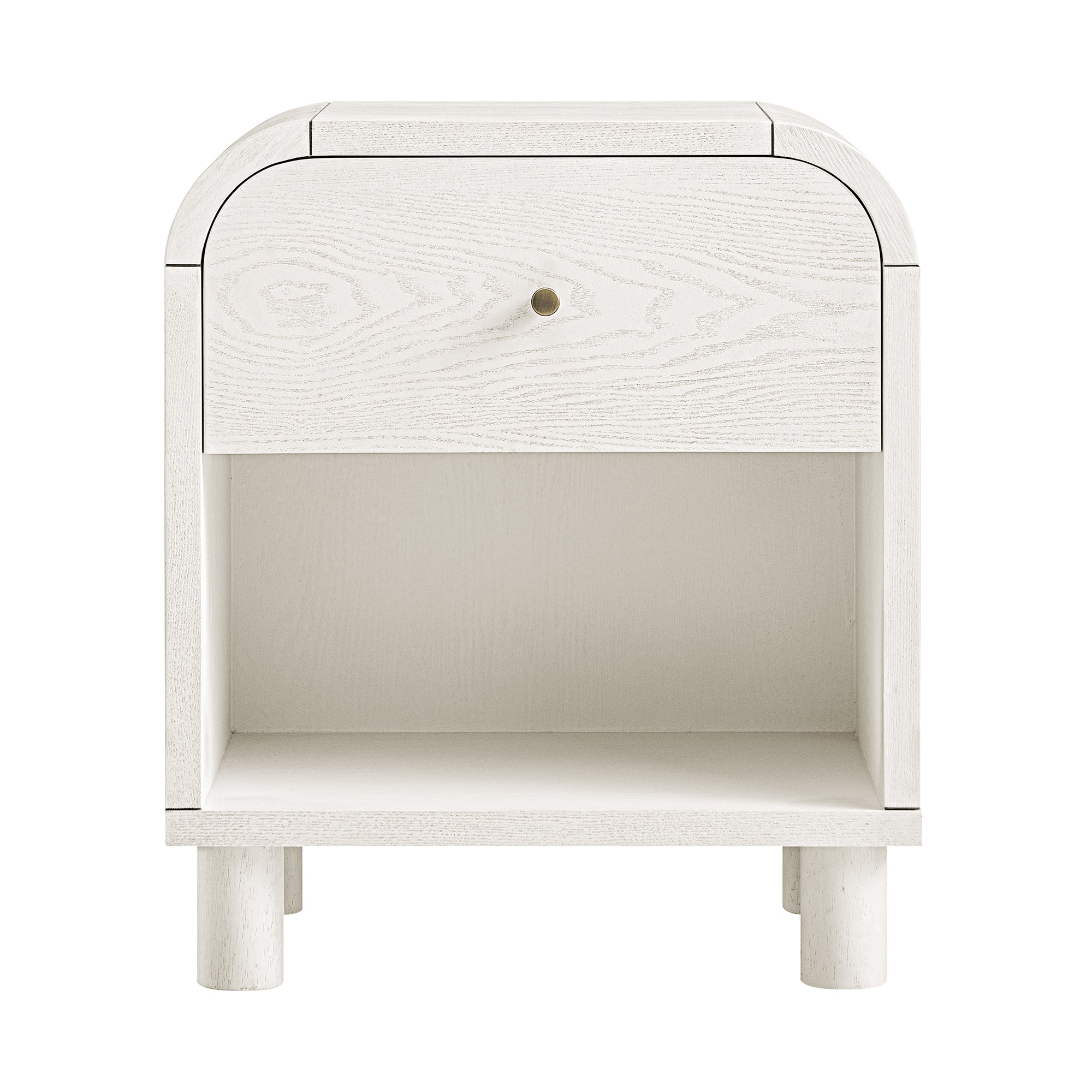 Maude 1 Drawer Bedside Table, Washed White Ash