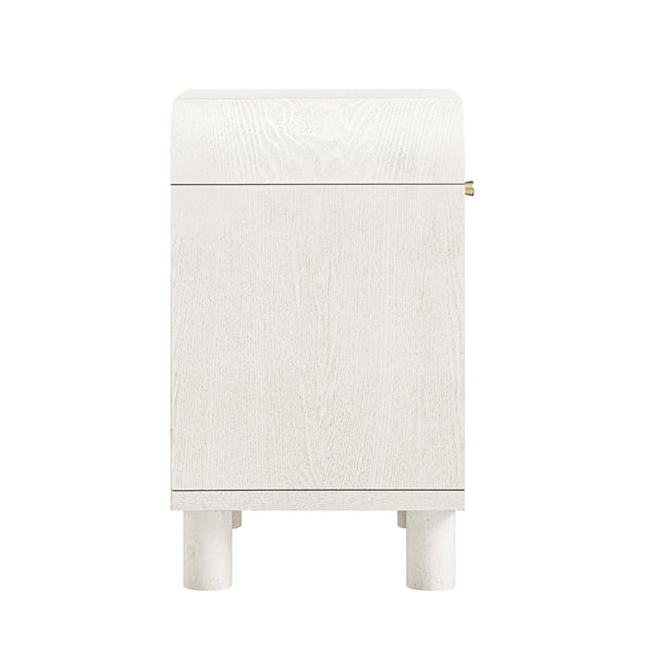 Maude 1 Drawer Bedside Table, Washed White Ash