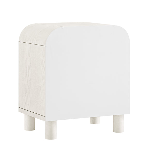 Maude 1 Drawer Bedside Table, Washed White Ash