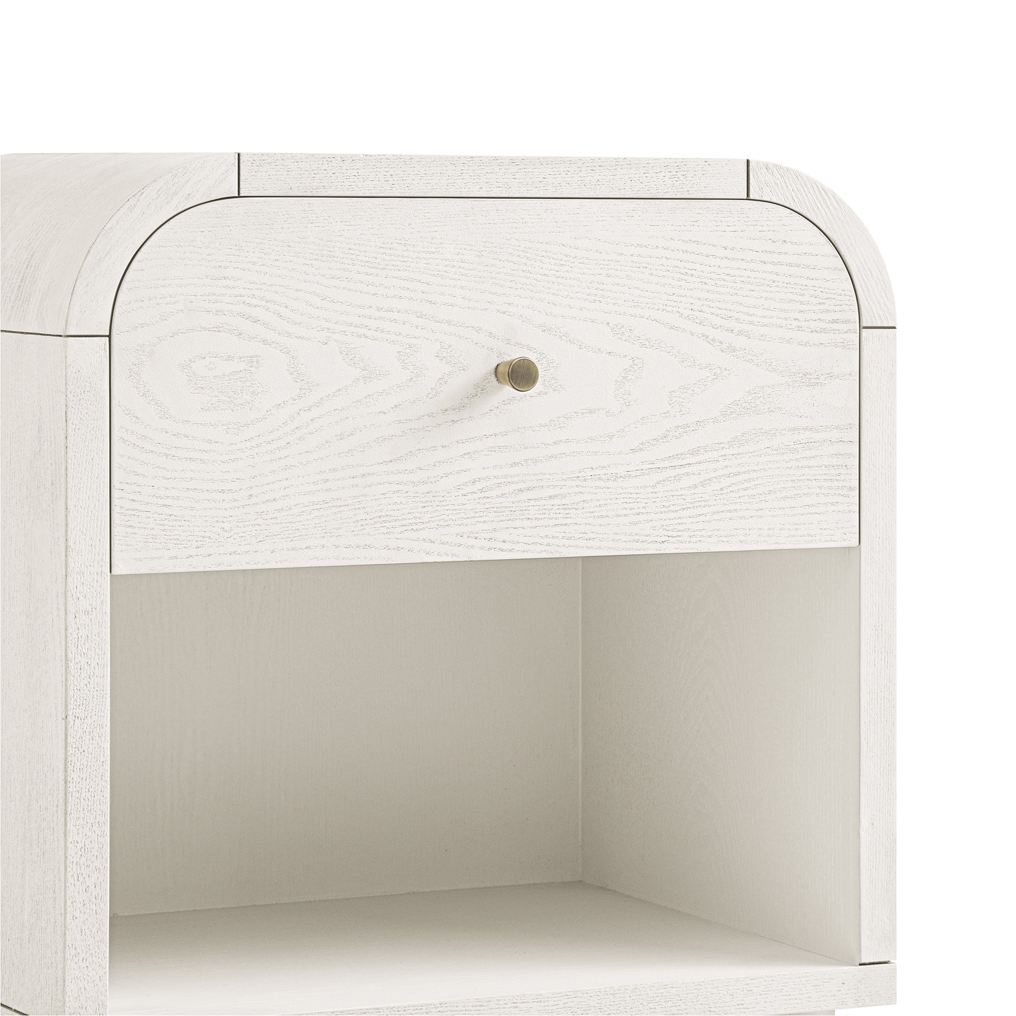 Maude 1 Drawer Bedside Table, Washed White Ash