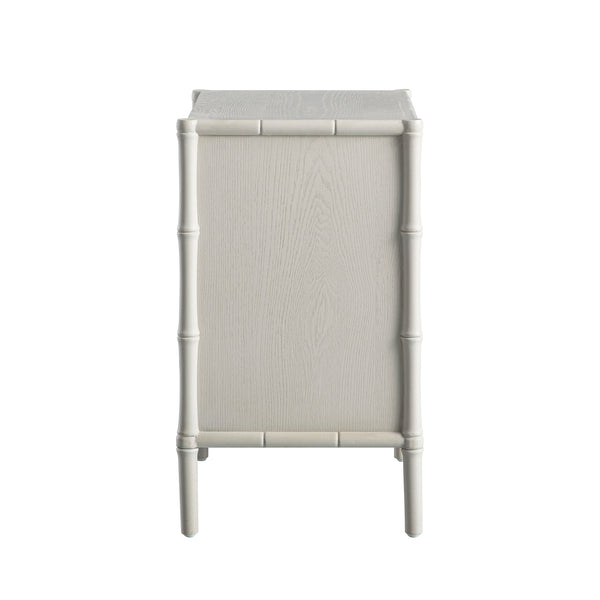 Elstowe Faux Bamboo 3-Drawer Bedside Table, Shaded White