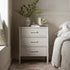 Elstowe Faux Bamboo 3 - Drawer Bedside Table, Shaded White - daals
