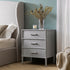 Elstowe Faux Bamboo 3 - Drawer Bedside Table, Warm Grey - daals