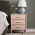 Elstowe Faux Bamboo 3 - Drawer Bedside Table, Nude Pink - daals