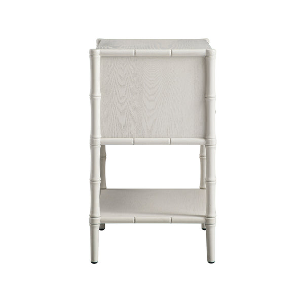 Elstowe Faux Bamboo 2-Drawer Bedside Table, Shaded White