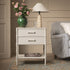 Elstowe Faux Bamboo 2 - Drawer Bedside Table, Shaded White - daals