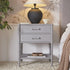 Elstowe Faux Bamboo 2 - Drawer Bedside Table, Warm Grey - daals