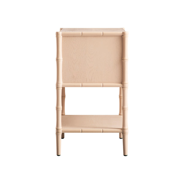 Elstowe Faux Bamboo 2-Drawer Bedside Table, Nude Pink