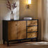Bianca Chip Carved 2 - Door 3 - Drawer Sideboard, Antique Bronze & Black - daals