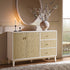 Bianca Chip Carved 2 - Door 3 - Drawer Sideboard, Sand Beige & Ivory - daals