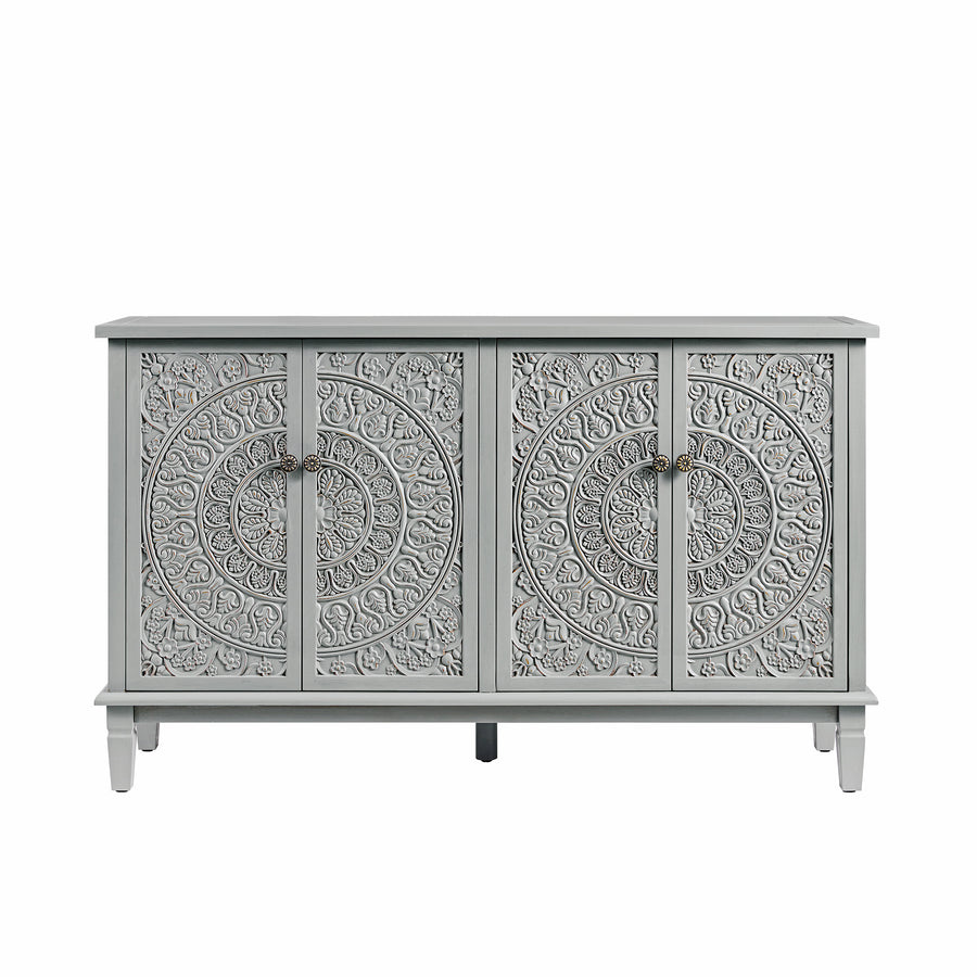 Chantilly Mid Grey Carved Large Sideboard - daals