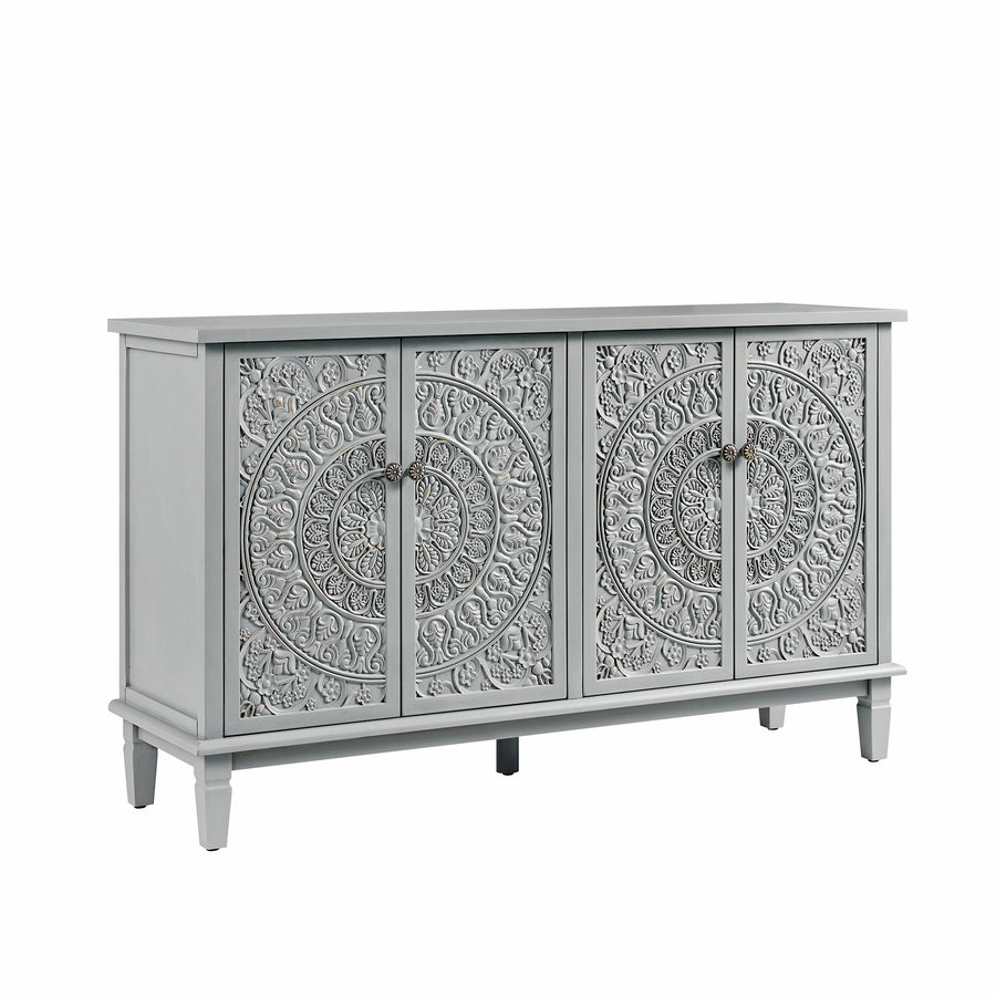 Chantilly Mid Grey Carved Large Sideboard - daals