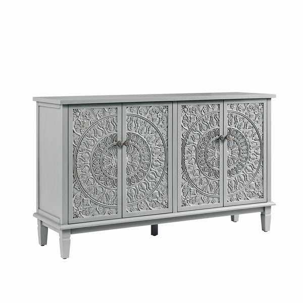 Chantilly Mid Grey Carved Large Sideboard - daals