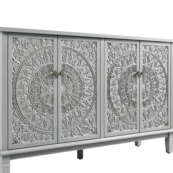 Chantilly Mid Grey Carved Large Sideboard - daals