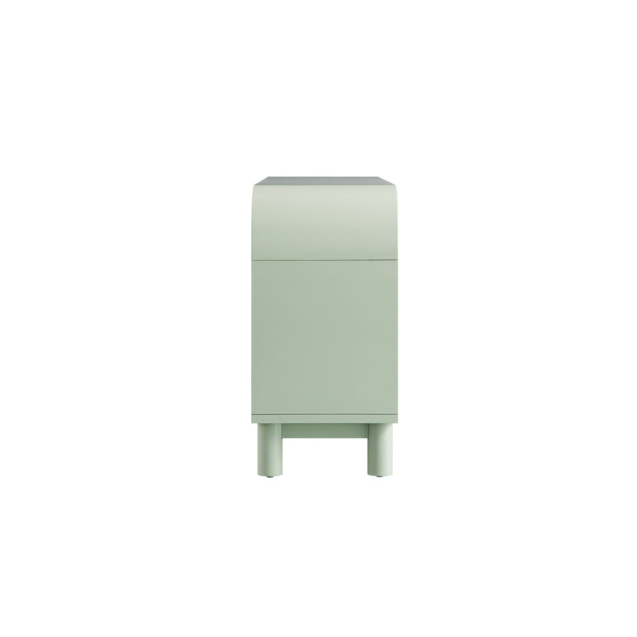 Maude Wide 3-Drawer Sideboard, Muted Pistachio Ash with Raffia