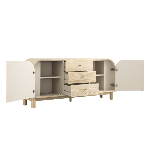 Maude Wide 3-Drawer Sideboard, Natural Ash