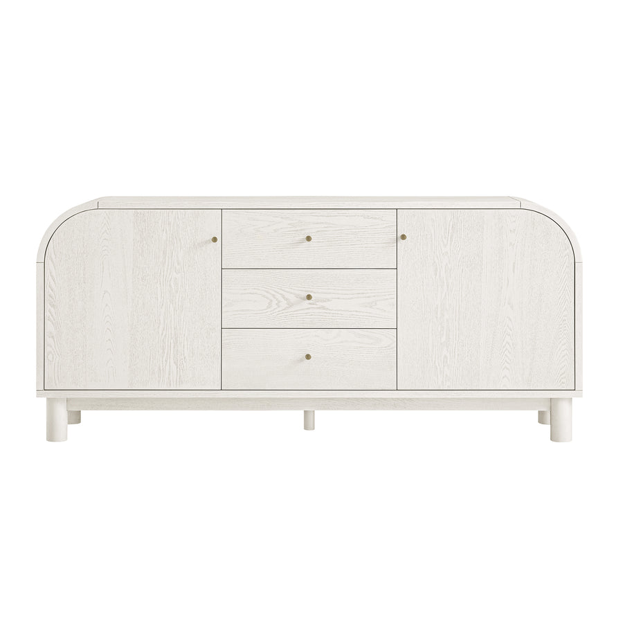 Maude Wide 3-Drawer Sideboard, Washed White Ash