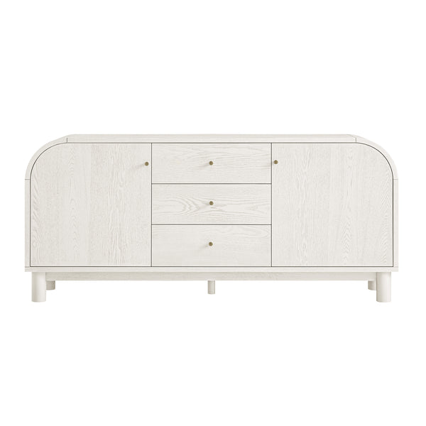 Maude Wide 3-Drawer Sideboard, Washed White Ash