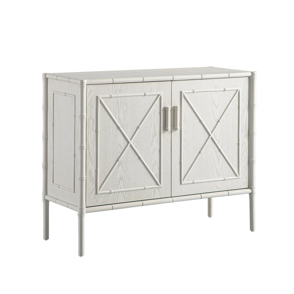 Elstowe Faux Bamboo Small Sideboard, Shaded White