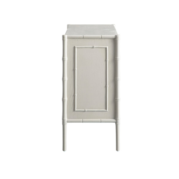 Elstowe Faux Bamboo Small Sideboard, Shaded White