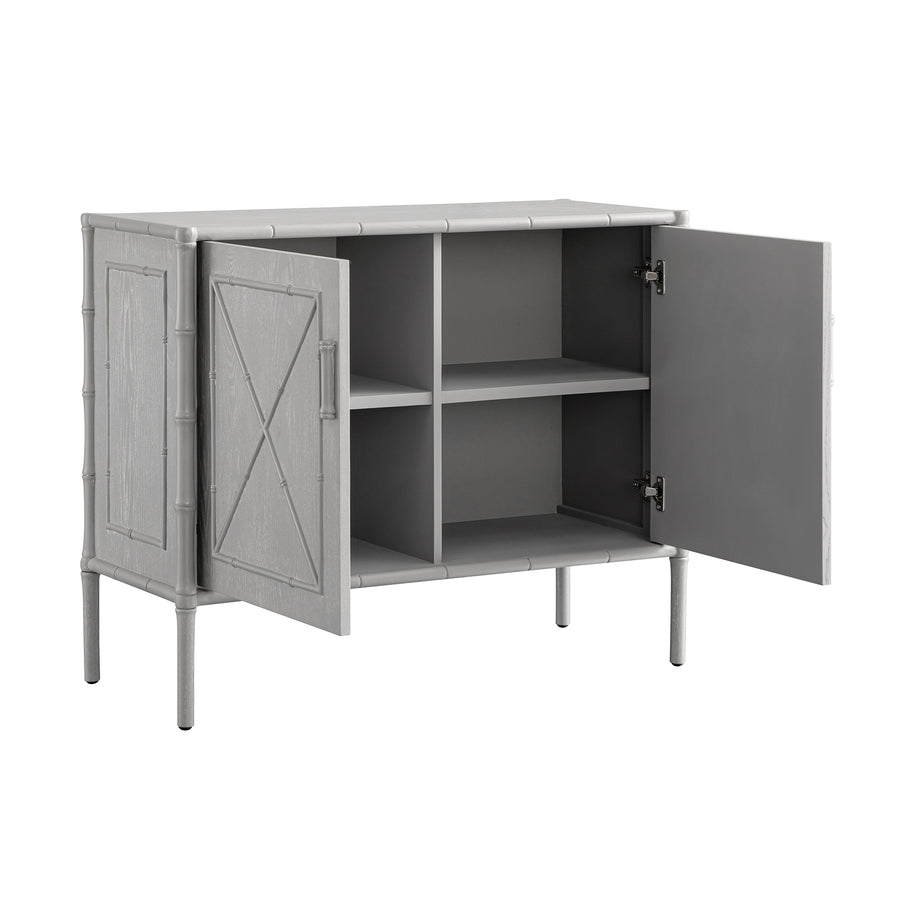 Elstowe Faux Bamboo Small Sideboard, Warm Grey