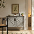 Elstowe Faux Bamboo Small Sideboard, Warm Grey - daals