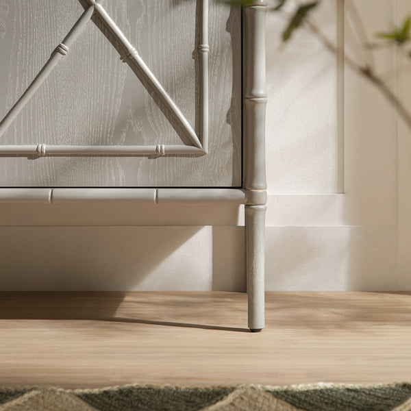 Elstowe Faux Bamboo Small Sideboard, Warm Grey - daals