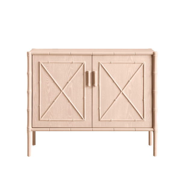 Elstowe Faux Bamboo Small Sideboard, Nude Pink - daals