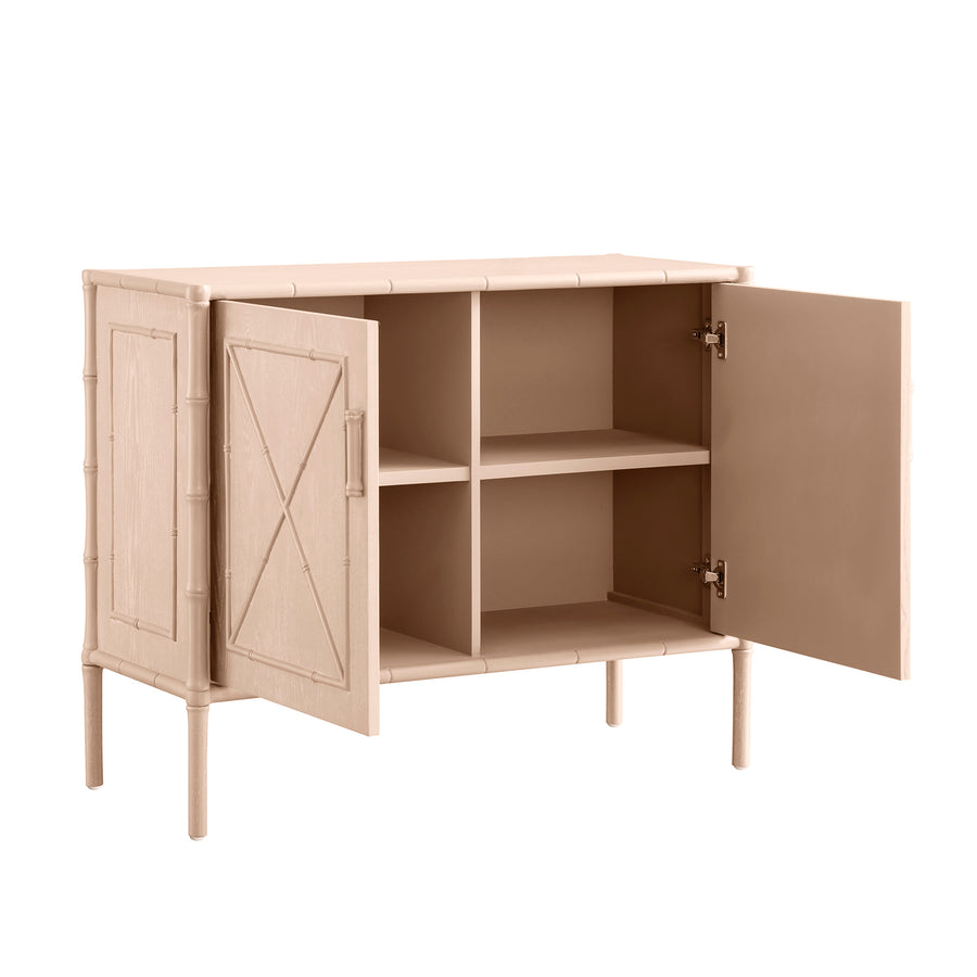 Elstowe Faux Bamboo Small Sideboard, Nude Pink