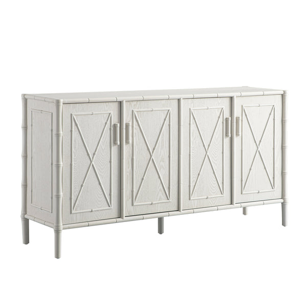 Elstowe Faux Bamboo Large Sideboard, Shaded White