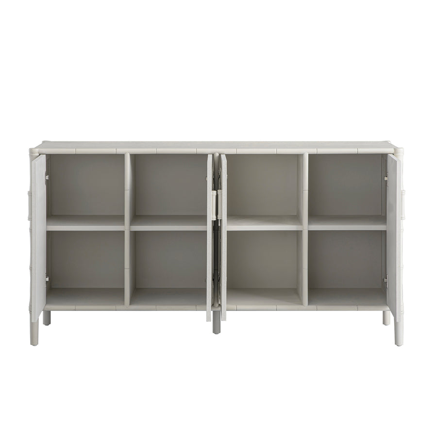 Elstowe Faux Bamboo Large Sideboard, Shaded White
