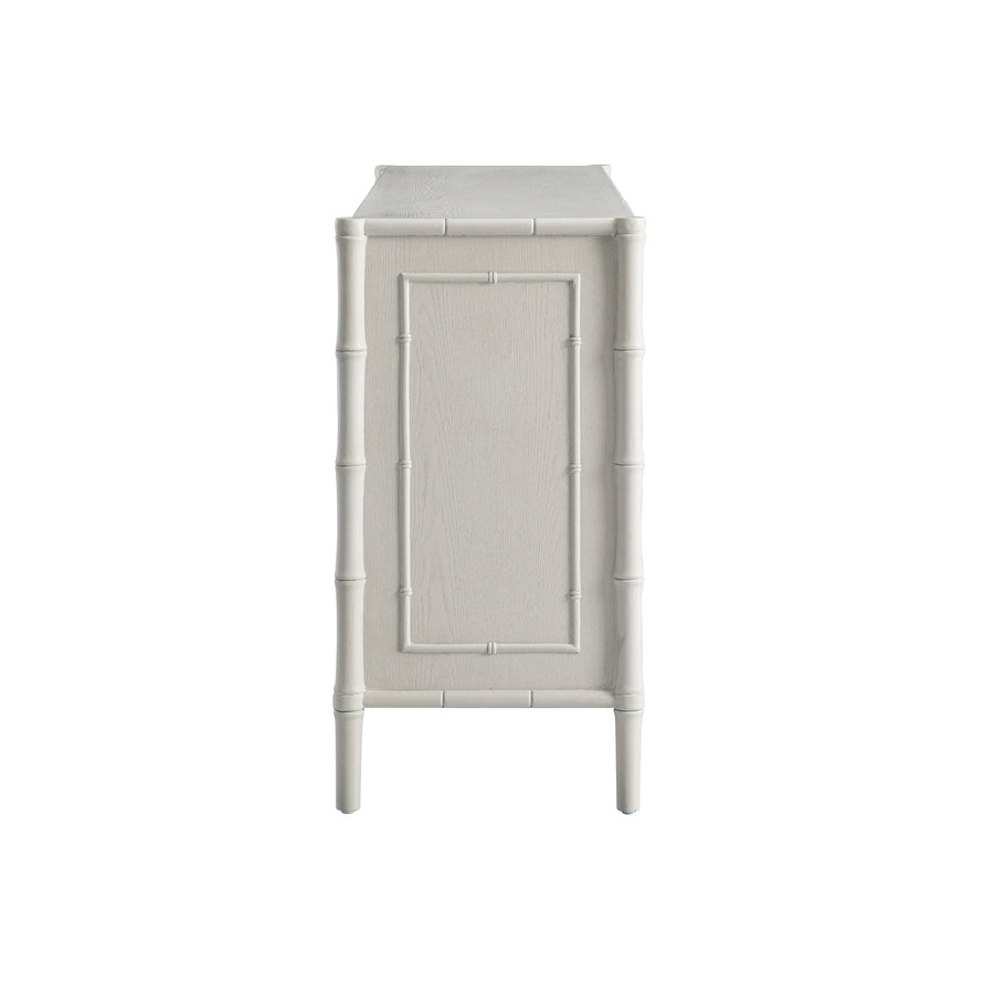 Elstowe Faux Bamboo Large Sideboard, Shaded White