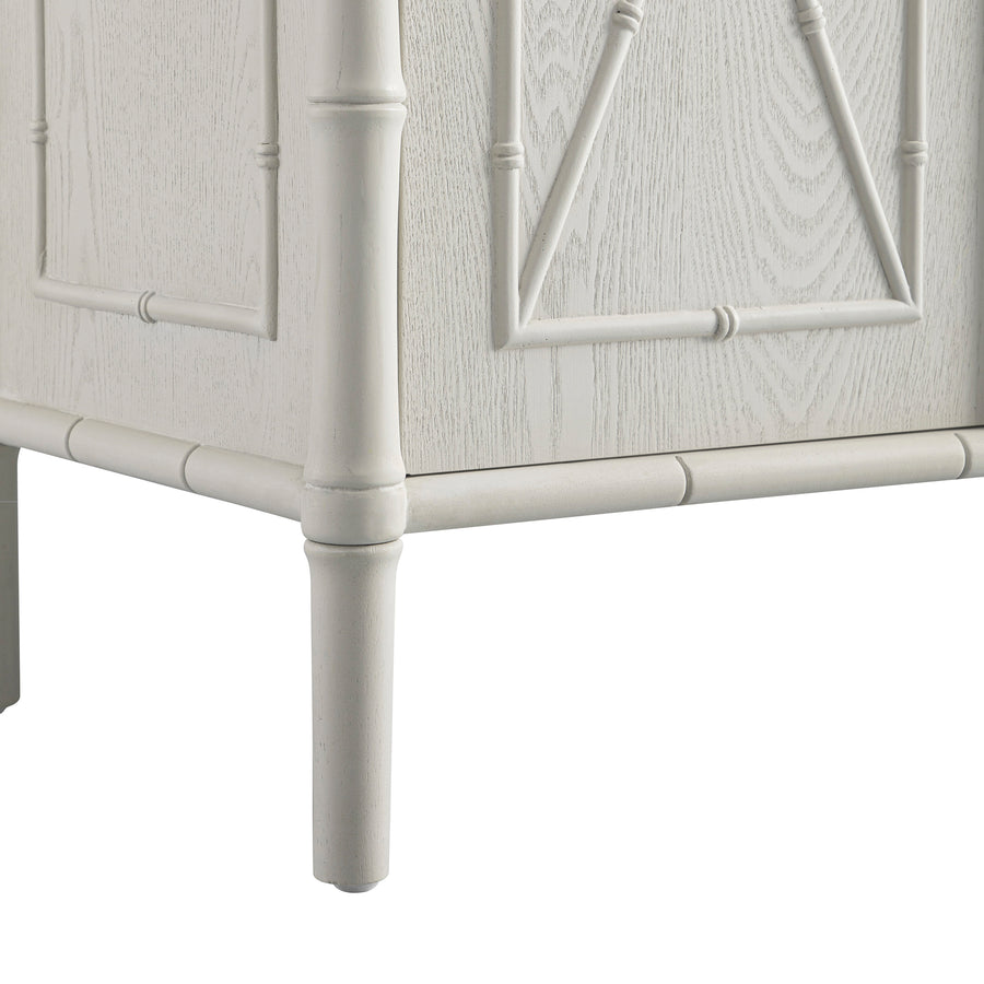 Elstowe Faux Bamboo Large Sideboard, Shaded White