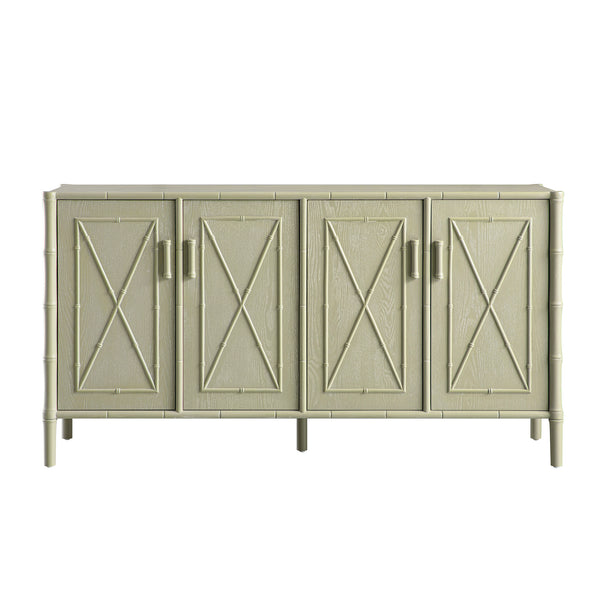 Elstowe Faux Bamboo Large Sideboard, Sage Green - daals