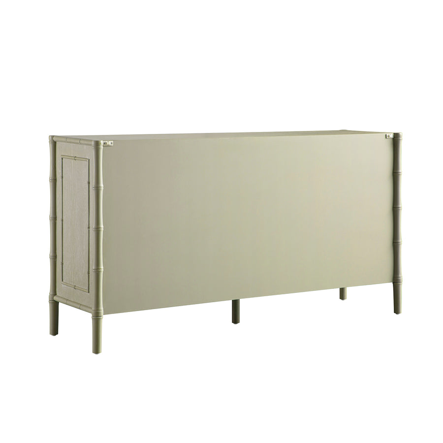 Elstowe Faux Bamboo Large Sideboard, Sage Green - daals