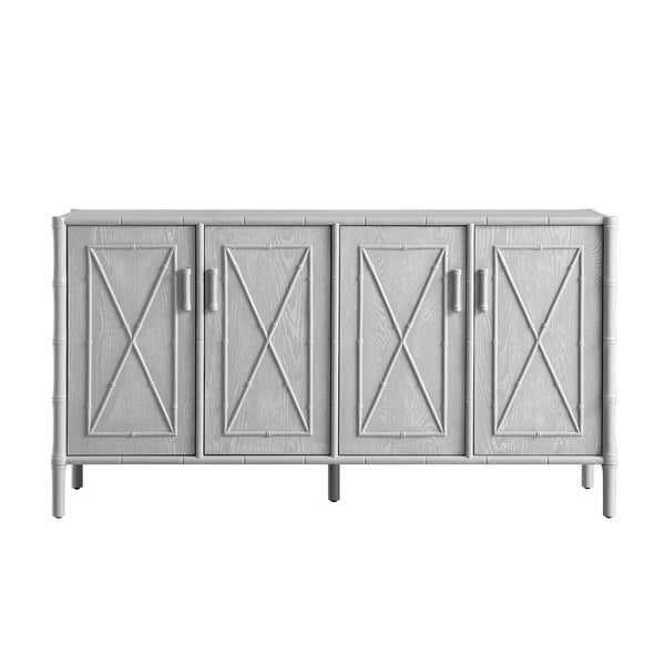 Elstowe Faux Bamboo Large Sideboard, Warm Grey