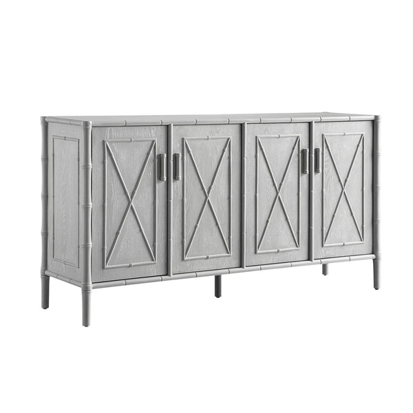 Elstowe Faux Bamboo Large Sideboard, Warm Grey