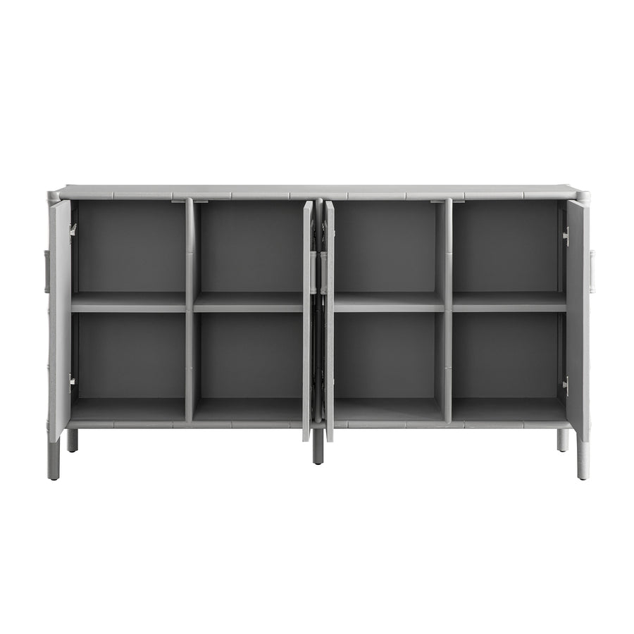 Elstowe Faux Bamboo Large Sideboard, Warm Grey