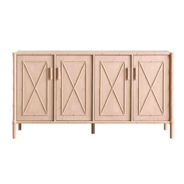 Elstowe Faux Bamboo Large Sideboard, Nude Pink - daals