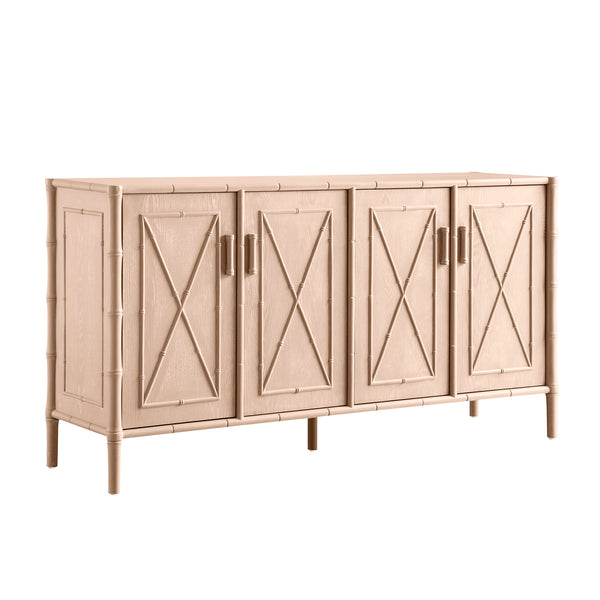 Elstowe Faux Bamboo Large Sideboard, Nude Pink